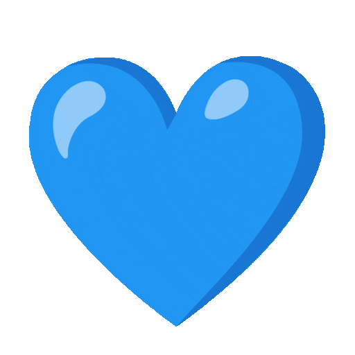 cuore blu as rendered by Noto Animated Emoji
