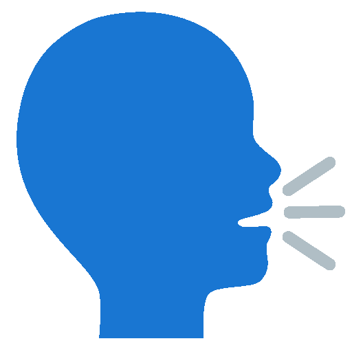 sprechender Kopf as rendered by Noto Animated Emoji