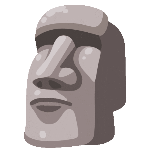 Moai as rendered by Noto Animated Emoji