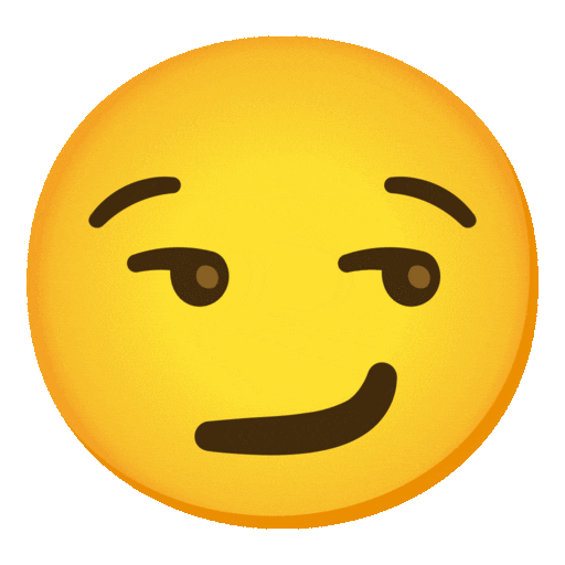 Smirking Face as drawn by Noto Animated Emoji in 17.0