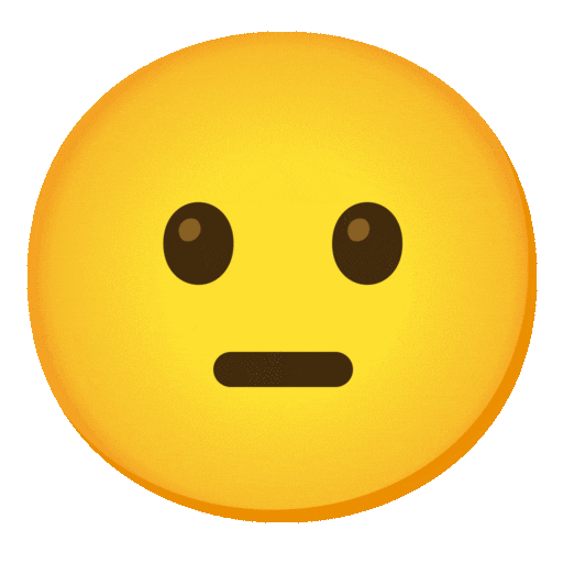 cara sin expresión as rendered by Noto Animated Emoji