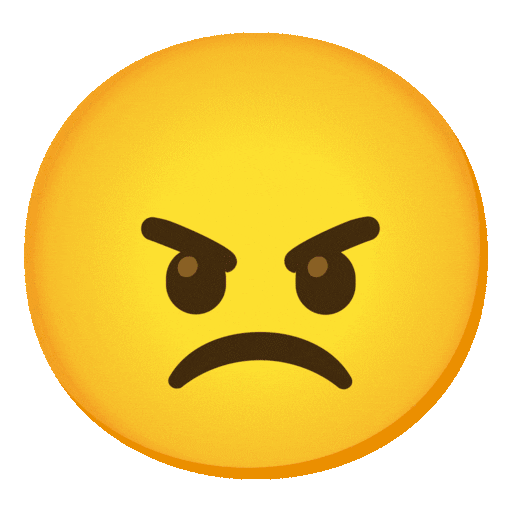 faccina accigliata as rendered by Noto Animated Emoji