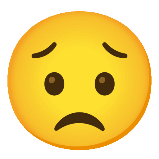 faccina delusa ma sollevata as rendered by Noto Animated Emoji
