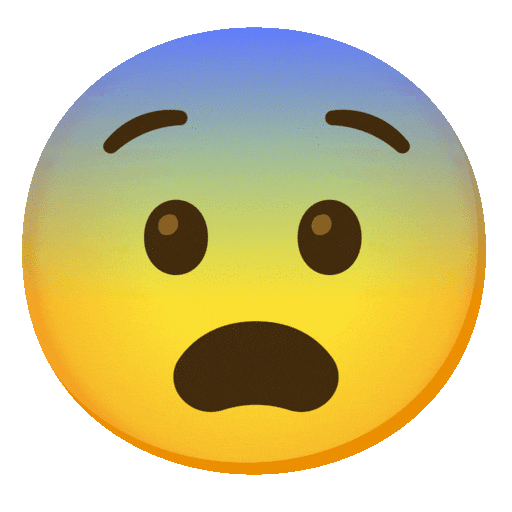 faccina impaurita as rendered by Noto Animated Emoji