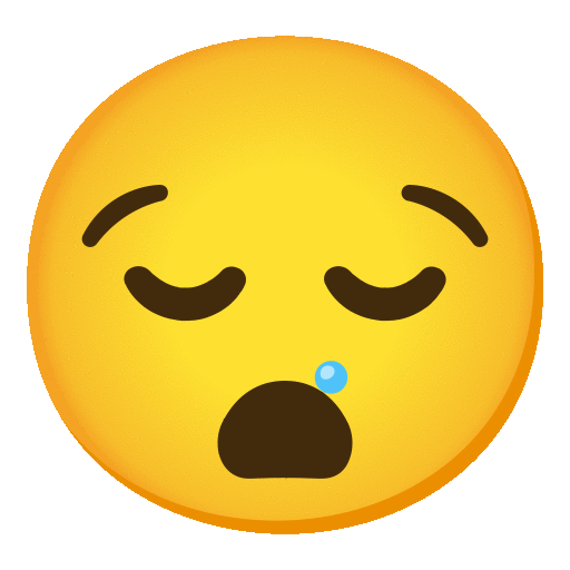 visage endormi as rendered by Noto Animated Emoji