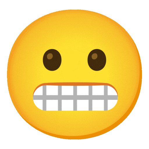 Grimassen schneidendes Gesicht as rendered by Noto Animated Emoji