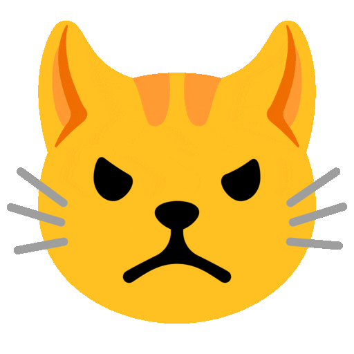 schmollende Katze as rendered by Noto Animated Emoji