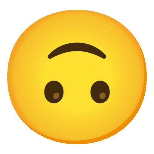 faccina sottosopra as rendered by Noto Animated Emoji