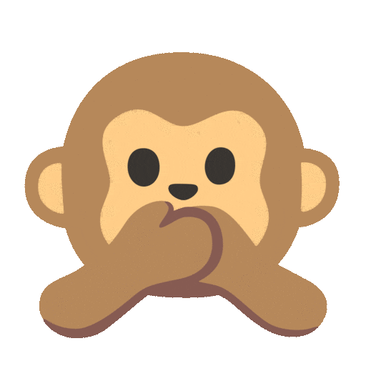 Speak-No-Evil Monkey as drawn by Noto Animated Emoji in 17.0