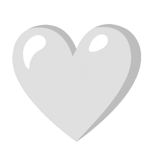 white heart as rendered by Noto Animated Emoji