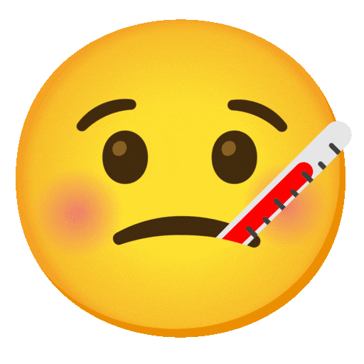 Face with Thermometer as drawn by Noto Animated Emoji in 17.0