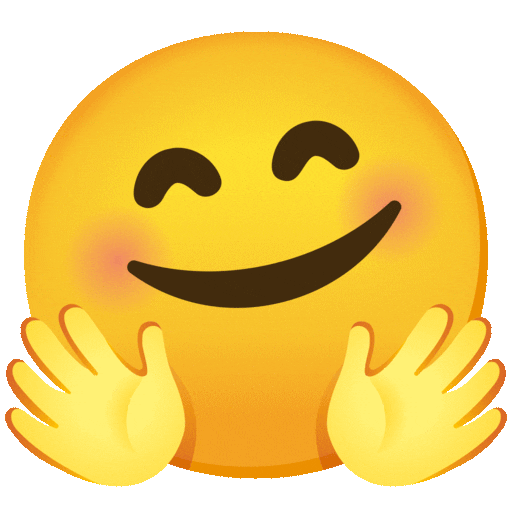 faccina che abbraccia as rendered by Noto Animated Emoji