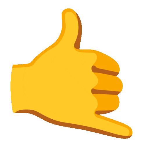 call me hand as rendered by Noto Animated Emoji