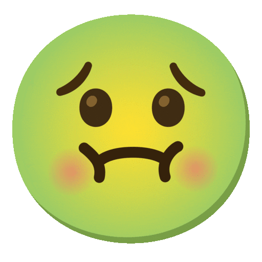 faccina nauseata as rendered by Noto Animated Emoji
