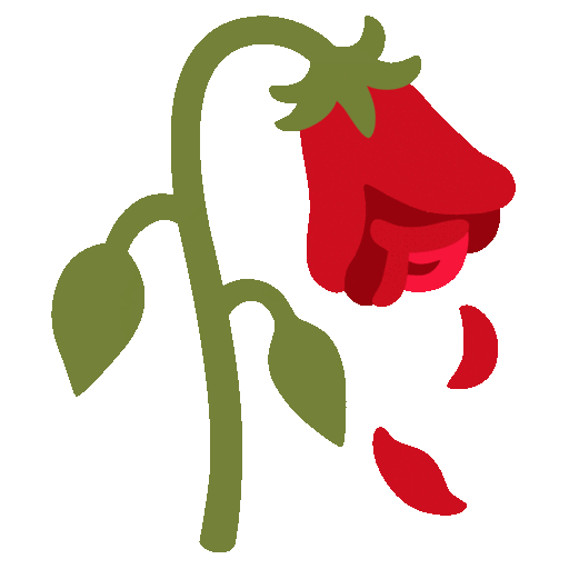 wilted flower as rendered by Noto Animated Emoji