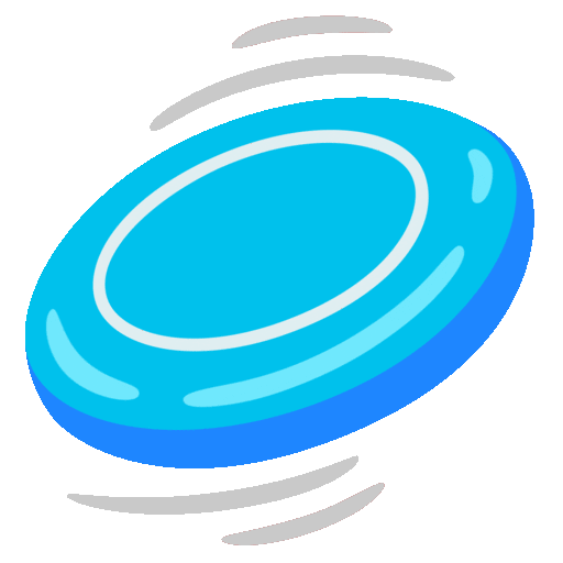 flying disc as rendered by Noto Animated Emoji
