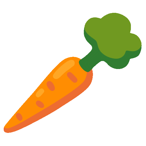 carota as rendered by Noto Animated Emoji