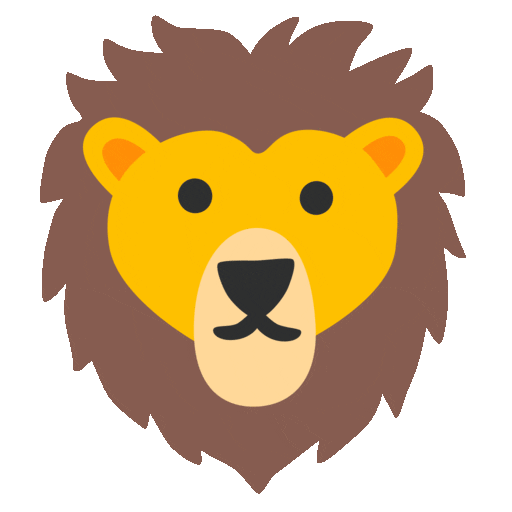 Löwe as rendered by Noto Animated Emoji