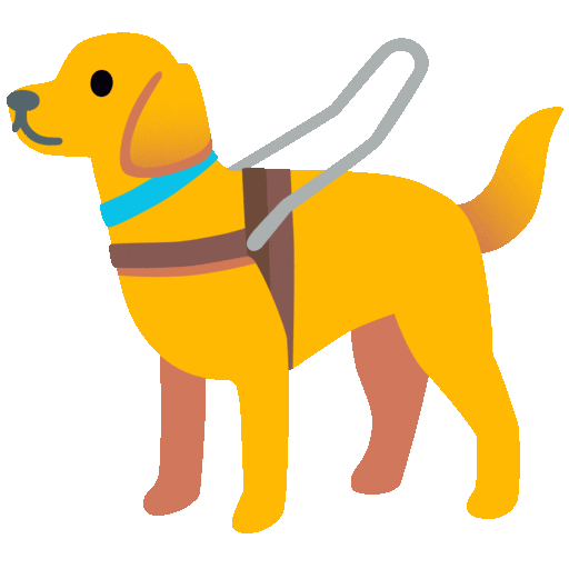 guide dog as rendered by Noto Animated Emoji