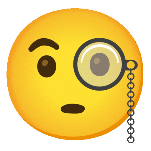๋จ์๊ฒฝ์ ์ด ์ผ๊ตด as rendered by Noto Animated Emoji