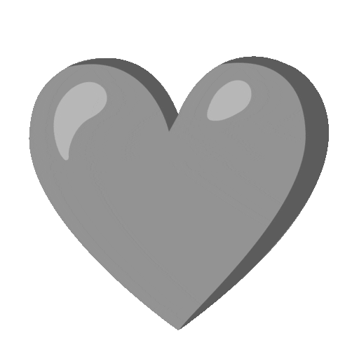 cuore grigio as rendered by Noto Animated Emoji