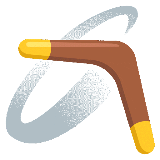 boomerang as rendered by Noto Animated Emoji