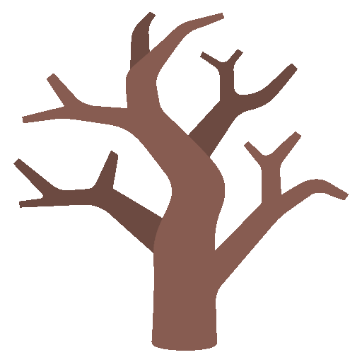 leafless tree as rendered by Noto Animated Emoji