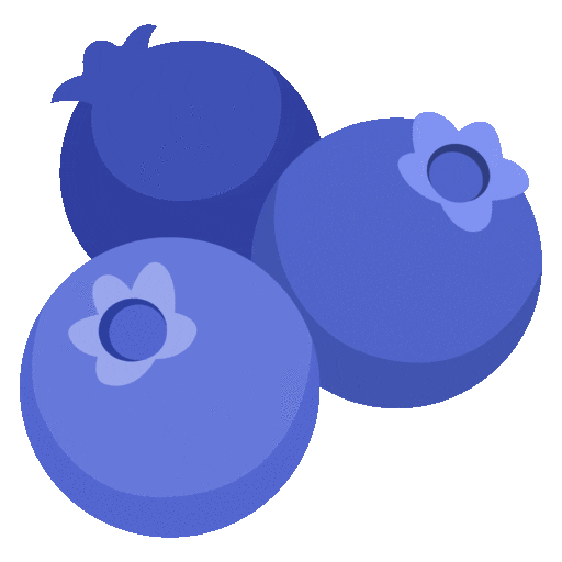 blueberries as rendered by Noto Animated Emoji