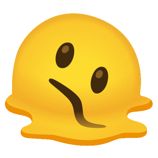 وجه يذوب as rendered by Noto Animated Emoji