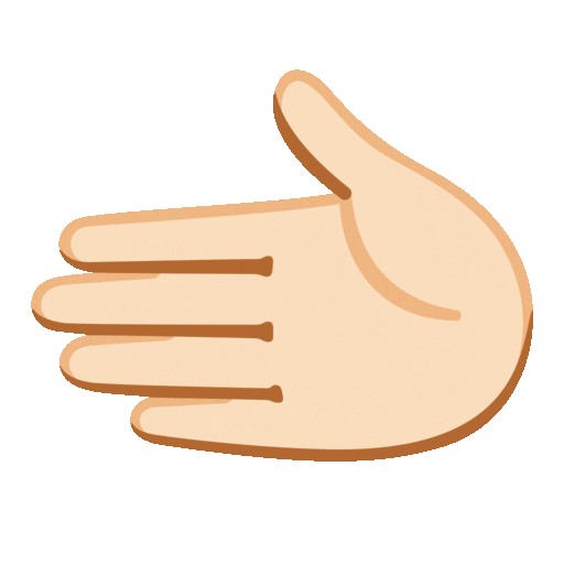 leftwards hand: light skin tone as rendered by Noto Animated Emoji