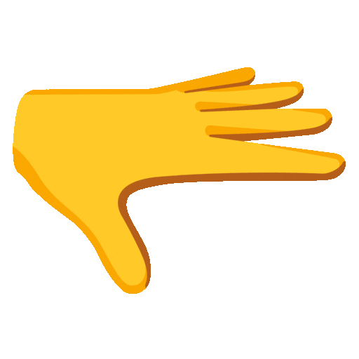 palm down hand as rendered by Noto Animated Emoji