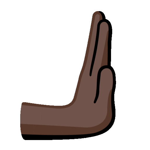 rightwards pushing hand: dark skin tone as rendered by Noto Animated Emoji