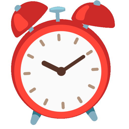 alarm clock as rendered by Noto Animated Emoji