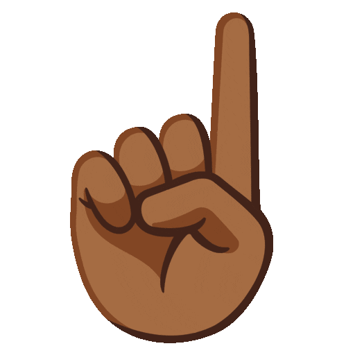 index pointing up: medium-dark skin tone as rendered by Noto Animated Emoji