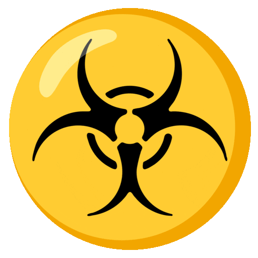 Biogefährdung as rendered by Noto Animated Emoji