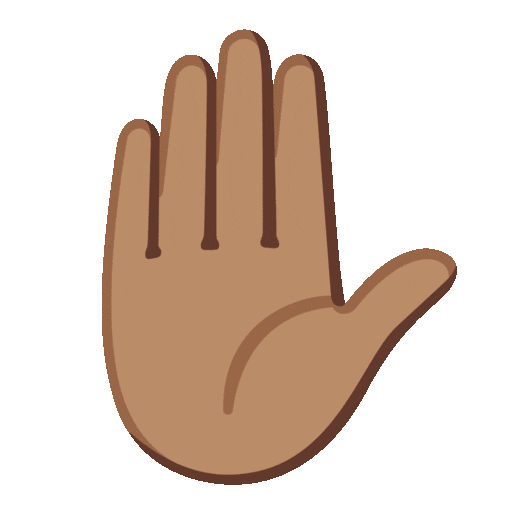 raised hand: medium skin tone as rendered by Noto Animated Emoji