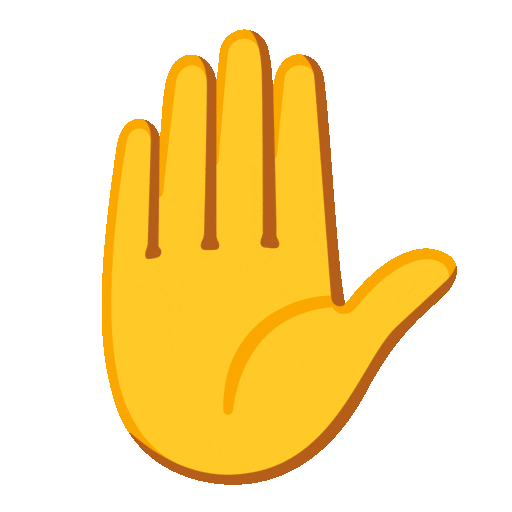 mano alzata as rendered by Noto Animated Emoji