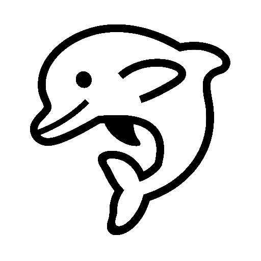Dolphin as drawn by Noto Emoji in 14.0