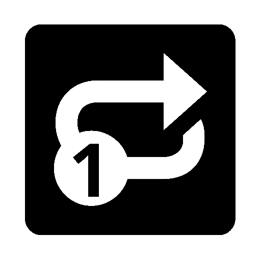 Repeat Single Button as drawn by Noto Emoji in 14.0
