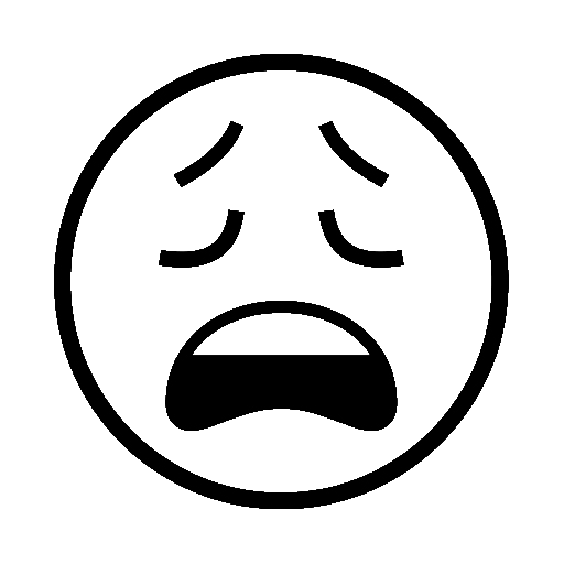 Weary Face as drawn by Noto Emoji in 14.0