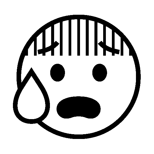 Anxious Face with Sweat as drawn by Noto Emoji in 14.0
