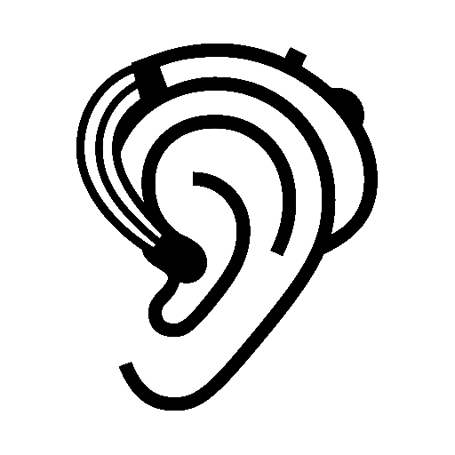 Ear with Hearing Aid as drawn by Noto Emoji in 14.0