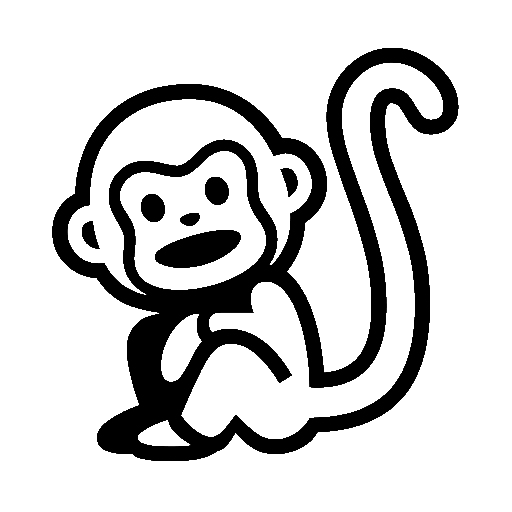 Monkey as drawn by Noto Emoji in 15.0