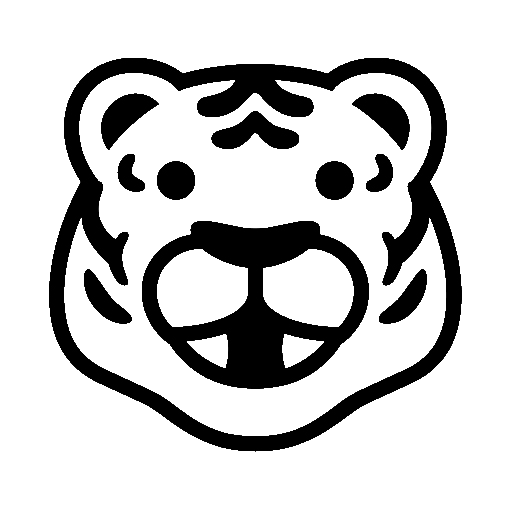 Tiger Face as drawn by Noto Emoji in 15.0