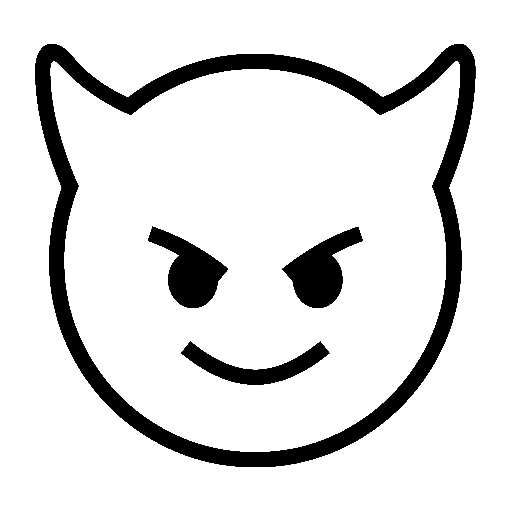 Smiling Face with Horns as drawn by Noto Emoji in 15.0