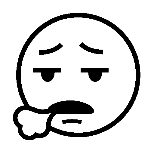 Face Exhaling as drawn by Noto Emoji in 15.0