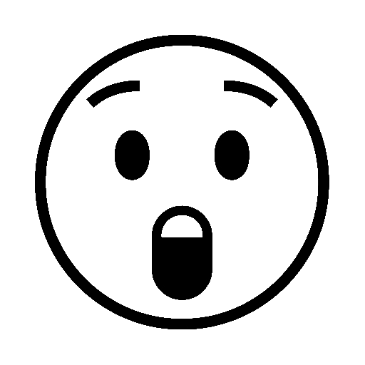 Astonished Face as drawn by Noto Emoji in 15.0