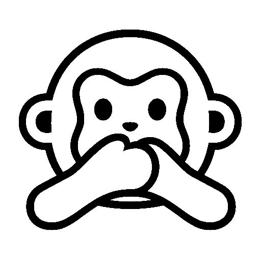 Speak-No-Evil Monkey as drawn by Noto Emoji in 15.0
