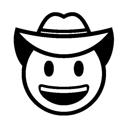 Cowboy Hat Face as drawn by Noto Emoji in 15.0
