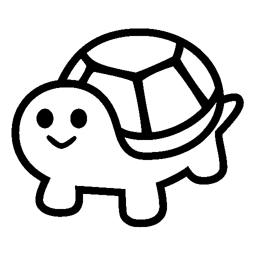Turtle as drawn by Noto Emoji in 15.1